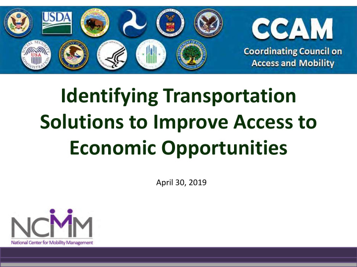 identifying transportation solutions to improve access to