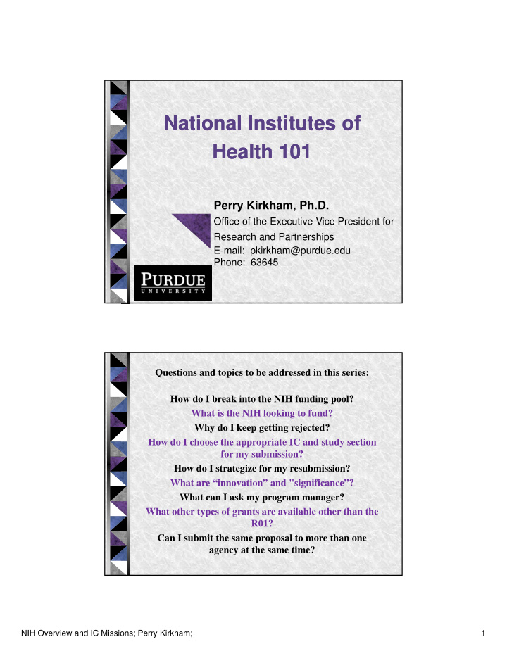 national institutes of national institutes of health 101