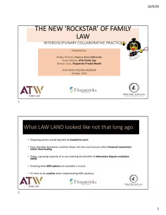 TH  THE NE  NEW R  W ROC  OCKSTAR OF F  R OF FAMILY  Y  LA  LAW  INTERDISCIPLINARY