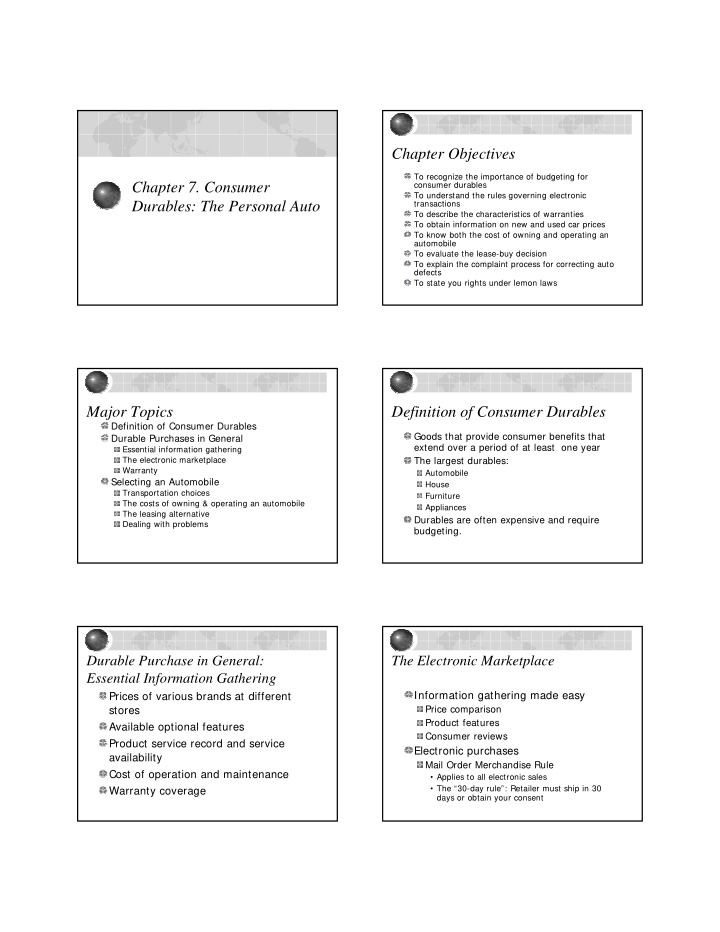 chapter objectives