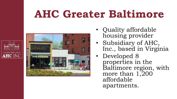 ahc greater baltimore