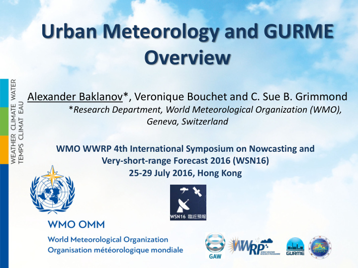 urban meteorology and gurme overview
