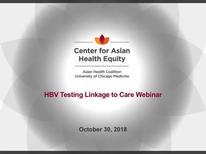 hbv testing linkage to care webinar