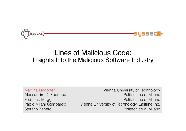 lines of malicious code