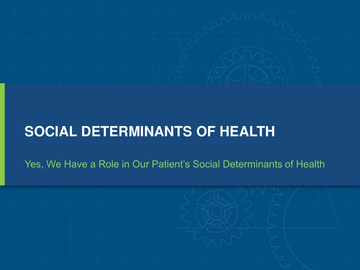 social determinants of health