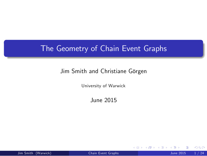 the geometry of chain event graphs