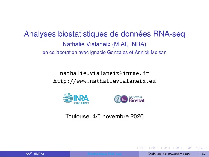 analyses biostatistiques de donn es rna seq