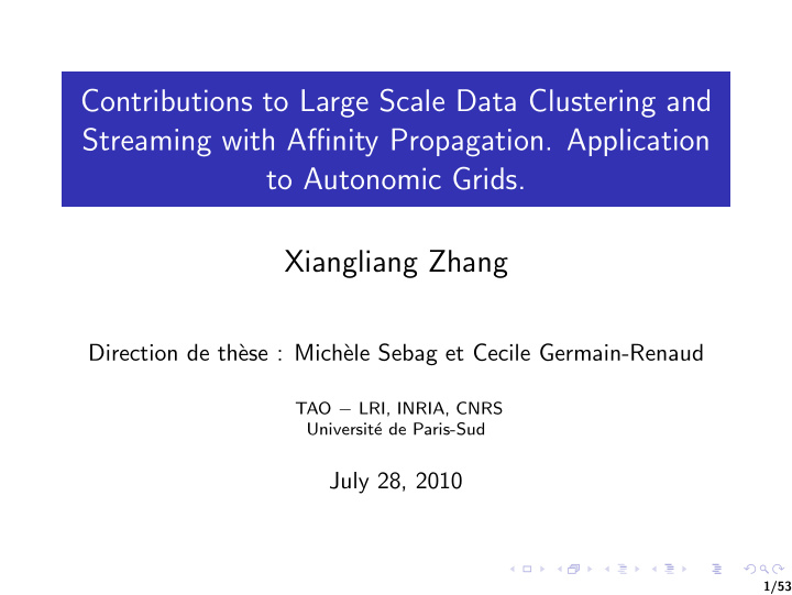 contributions to large scale data clustering and