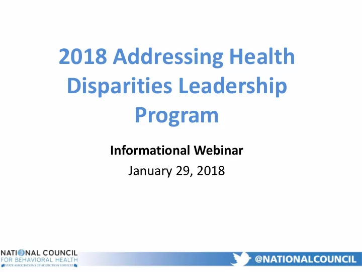 disparities leadership