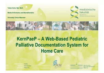 KernPaeP  A Web-Based Pediatric  Palliative Documentation System for  Home Care  Background