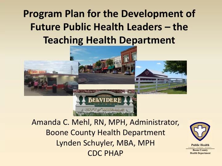 program plan for the development of