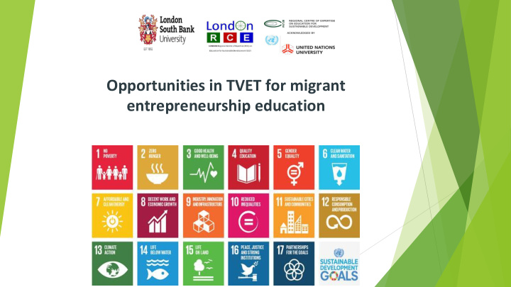 opportunities in tvet for migrant entrepreneurship