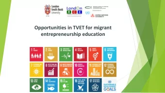 Opportunities in TVET for migrant  entrepreneurship education  The Refugees Voice u  I