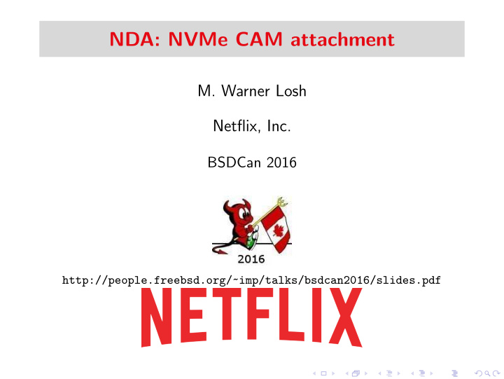 nda nvme cam attachment