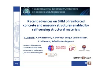 Recent advances on SHM of reinforced  concrete and masonry structures enabled by  self-sensing