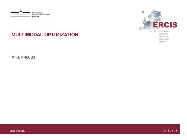 multimodal optimization