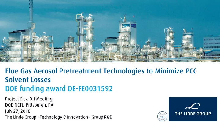 flue gas aerosol pretreatment technologies to minimize pcc