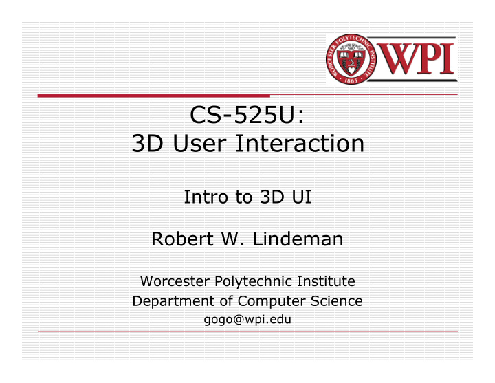 cs 525u 3d user interaction