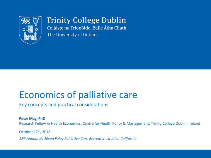 economics of palliative care