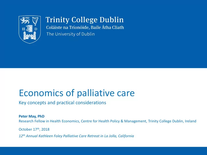 economics of palliative care