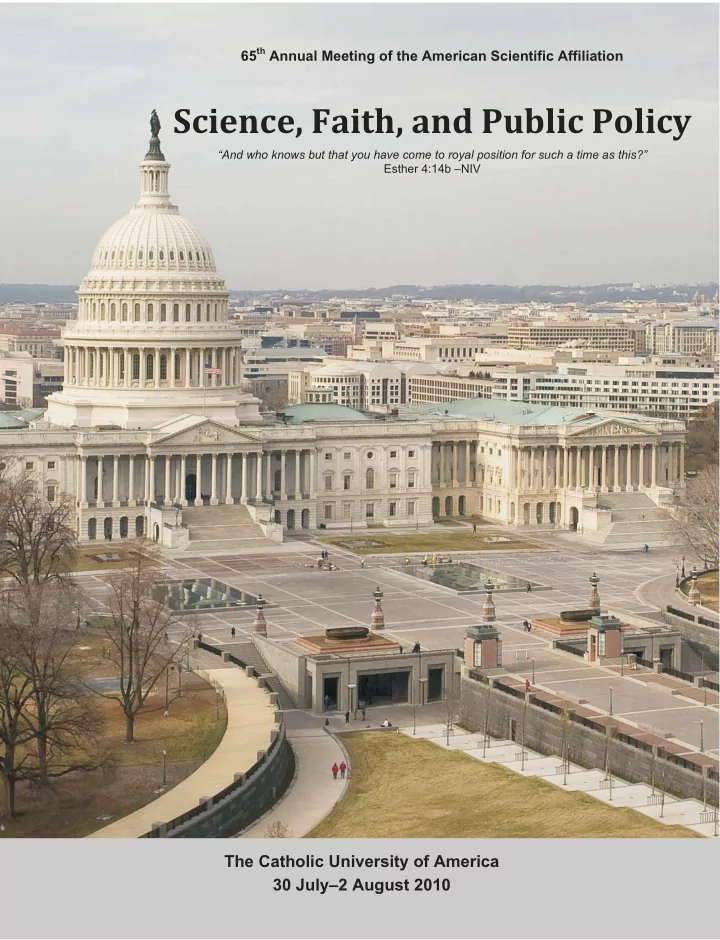 science faith and public policy