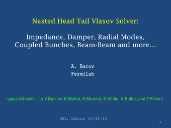Impedance, Damper, Radial Modes, Coupled Bunches, Beam- Beam and more  A.  A. Burov  ov