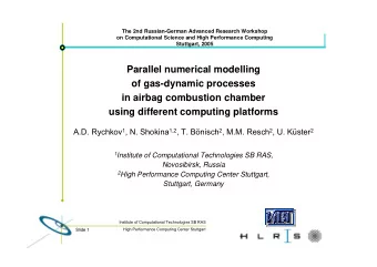 Parallel numerical modelling  of gas-dynamic processes  in airbag combustion chamber  using