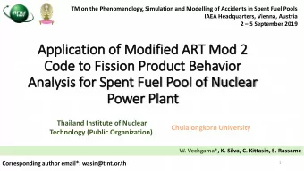 Application of Modified ART Mod 2  2  Code to Fis  ission Product Behavior  Analysis for Spent Fuel