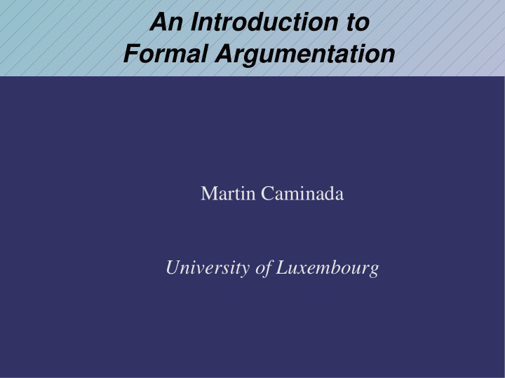 an introduction to formal argumentation