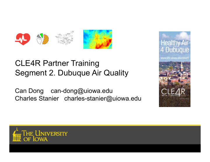 cle4r partner training segment 2 dubuque air quality