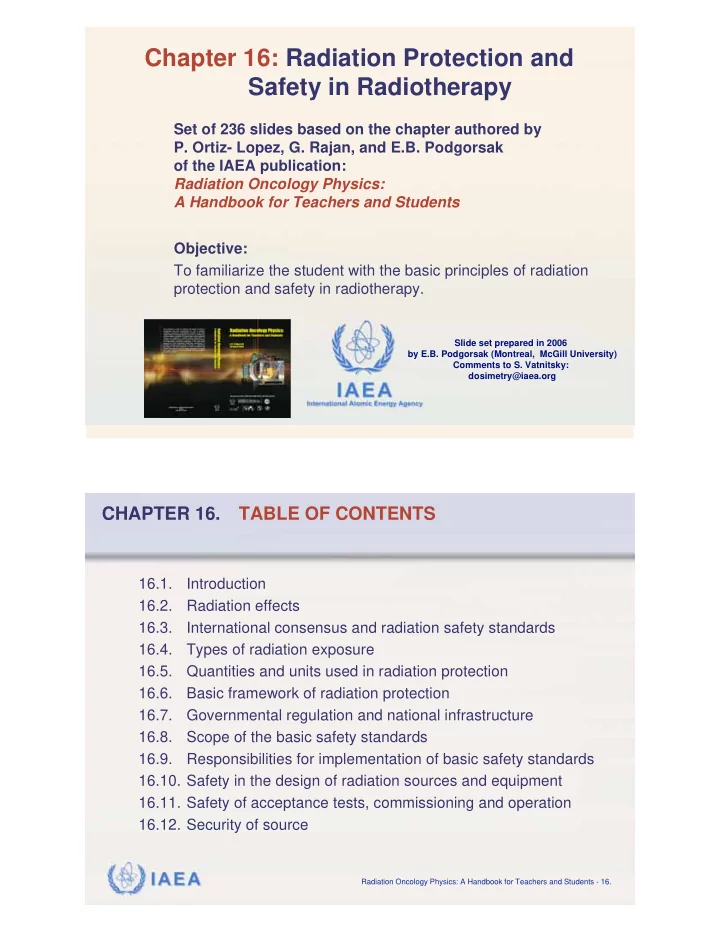 chapter 16 radiation protection and safety in radiotherapy
