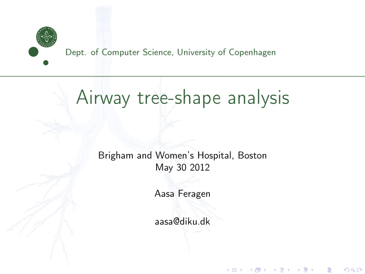 airway tree shape analysis