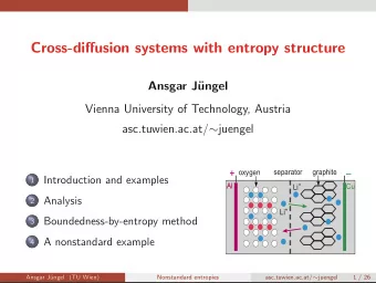 Cross-diffusion systems with entropy structure  Ansgar J  ungel  Vienna University of Technology,