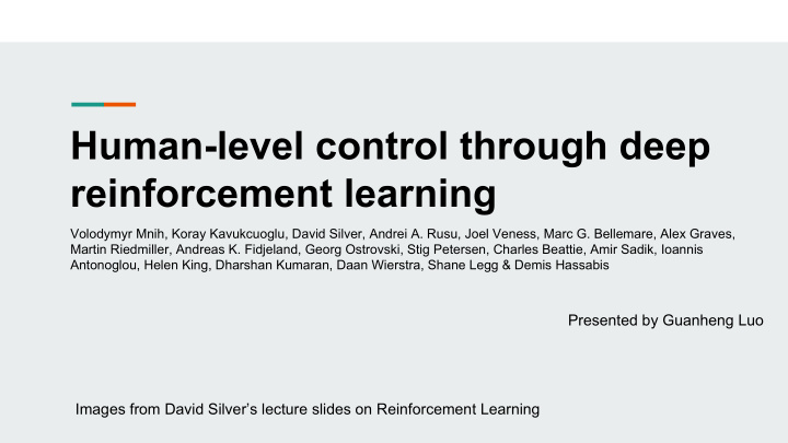human level control through deep reinforcement learning