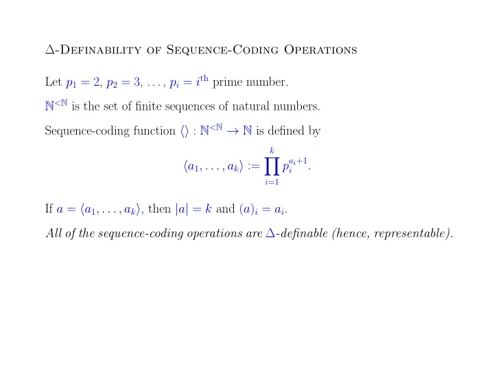 definability of sequence coding operations let p 1 2 p 2