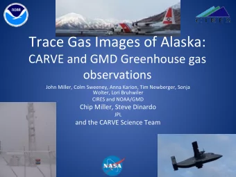 Trace Gas Images of Alaska: CARVE and GMD Greenhouse gas  observations John Miller, Colm Sweeney,