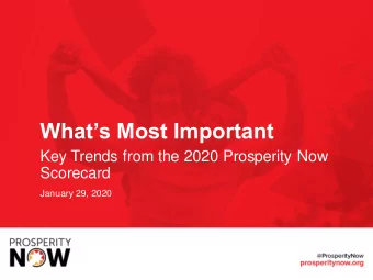 Whats Most Important  Key Trends from the 2020 Prosperity Now  Scorecard  January 29, 2020  The