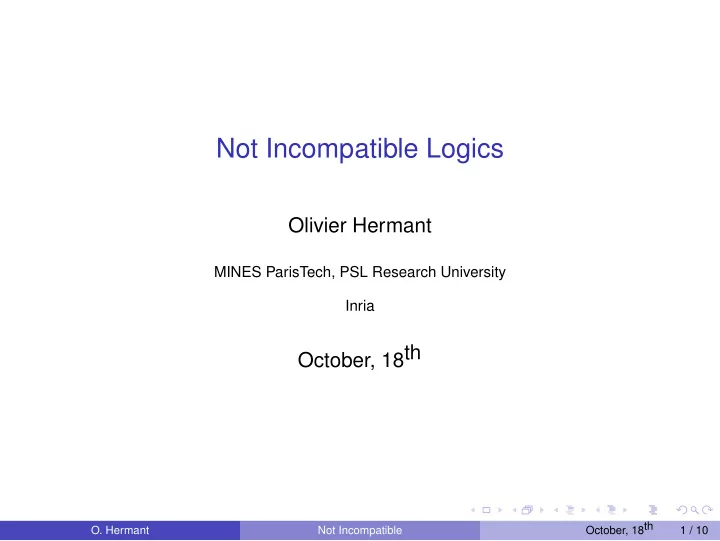 not incompatible logics