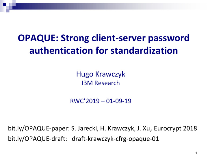 authentication for standardization