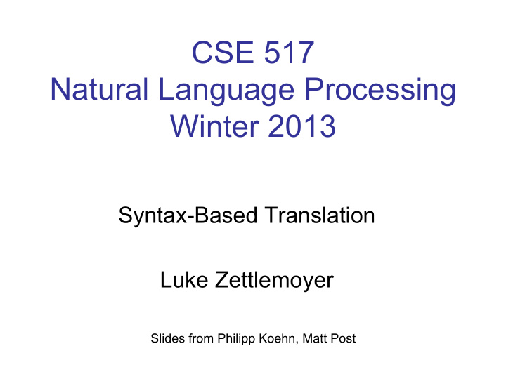 cse 517 natural language processing winter 2013