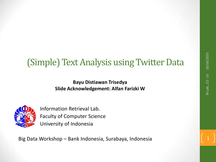 simple text analysis using twitter data