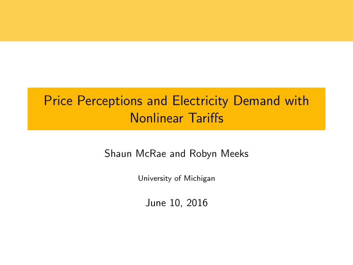 price perceptions and electricity demand with nonlinear