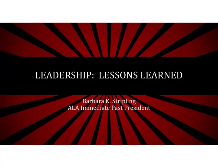 leadership lessons learned