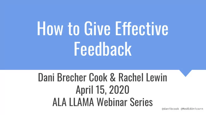 how to give efgective feedback