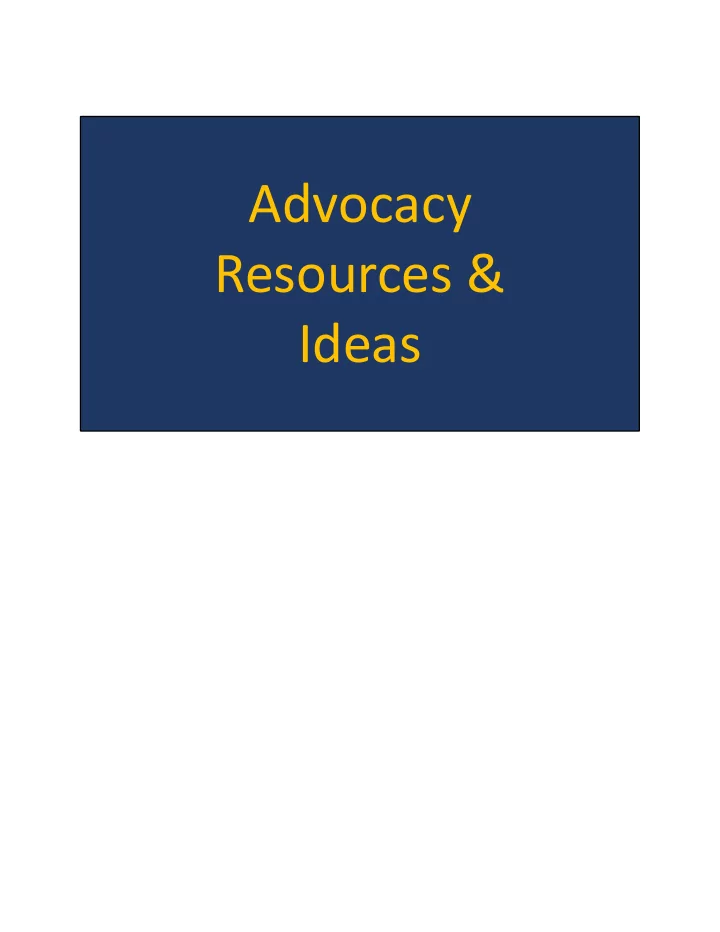 advocacy resources ideas advocacy