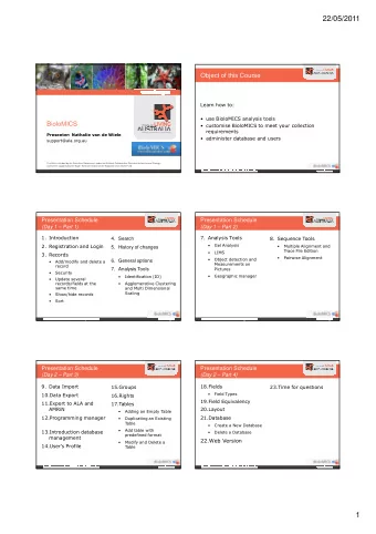 22/05/2011  Object of this Course