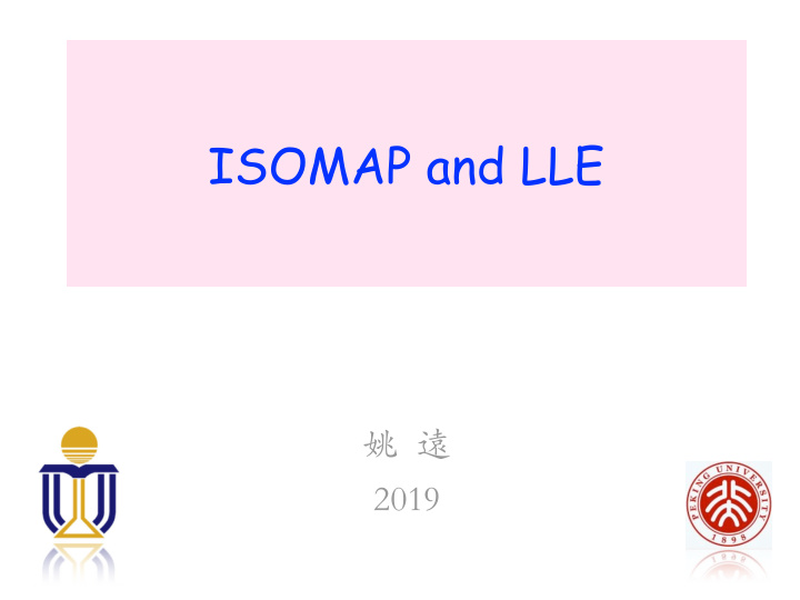 isomap and lle
