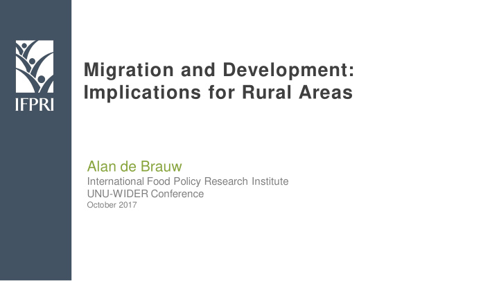 migration and development implications for rural areas