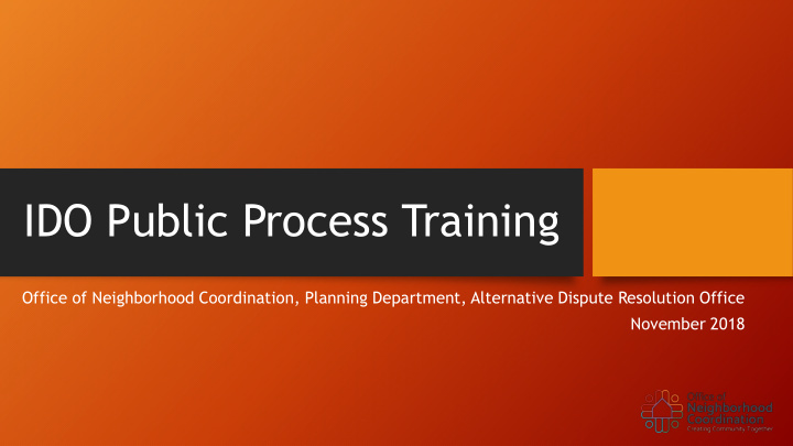 ido public process training