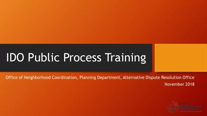 ido public process training